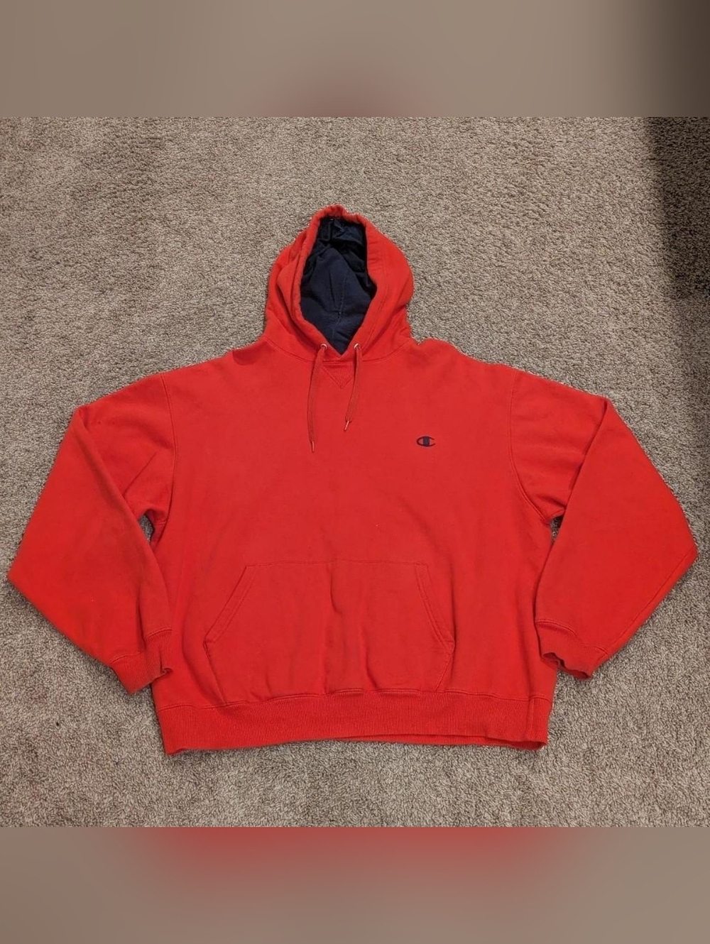 Classic Champion red pullover hoodie sweatshirt